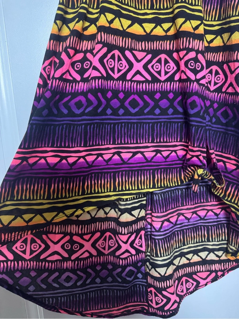 OP Neon Tribal Print Maxi Dress - Pink, Yellow, Purple, Black